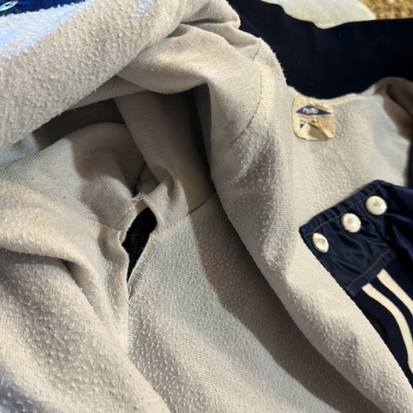 Yankees Vintage Bomber Jacket small navy snap coat vintage classic - Picture 11 of 14